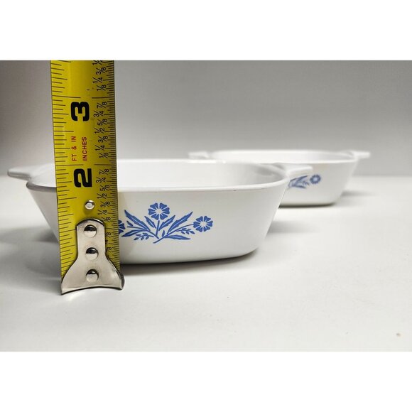 2- CorningWare P-41 Cornflower Blue Petite Pans Blue Stamp Casserole Dishes - Picture 4 of 8